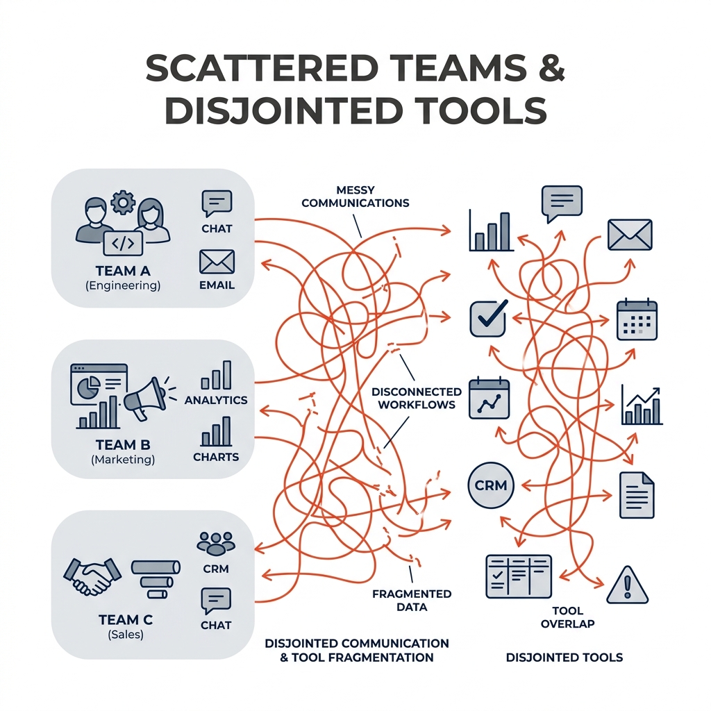 Scattered Teams and Disjointed Tools